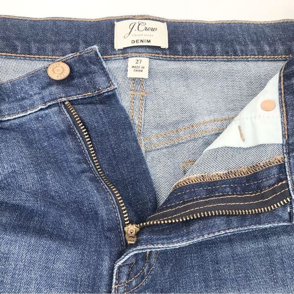 J. Crew Mercantile Blue Denim Frayed Raw Edge Factory Distressed Mini Skirt - Picture 13 of 16